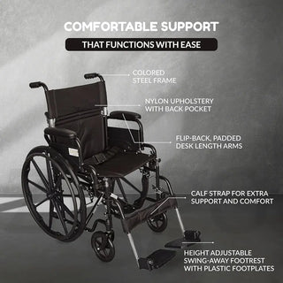 Circle Specialty ZG1800 Ziggo Pediatric Manual Wheelchair-3 with labeled features on a gray background