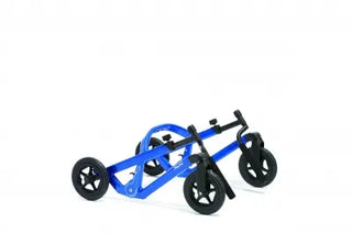 Blue Clarke Healthcare Malte Posterior Size 0 to 4 Walker for Children with four wheels on a white background