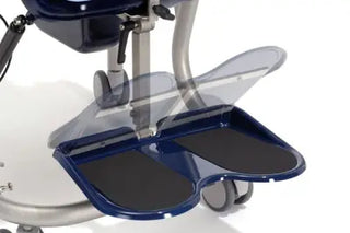 Blue Clarke Healthcare S520 Boris Shower Chair Footrest on a white background