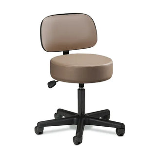 Clinton Industries 2135-21 Black Base 5-Leg Pneumatic Stool with Backrest 