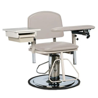 Clinton Industries 6320 H Series Padded Blood Drawing Chair with Padded Flip Arm & Drawer 