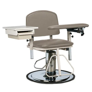 Clinton Industries 6320 H Series Padded Blood Drawing Chair with Padded Flip Arm & Drawer 