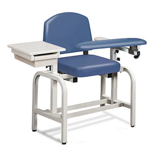 Clinton Industries 66020 Lab X Series Blood Drawing Chair with Padded Flip Arm & Drawer 