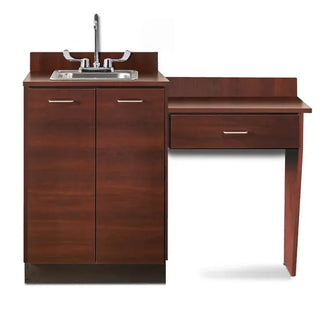 Clinton Industries 8024-99 48" Wide Base Cabinet Set with 2 Doors and Desk, Stainless Steel Sink and Chrome Faucet
