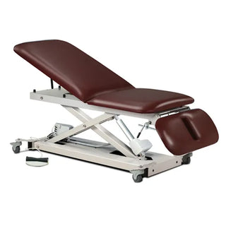 Clinton Industries 8039987 Power XL 600 Open Base Power Table with Adjustable Backrest, Drop Section & Casters 