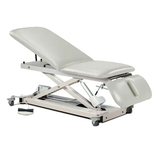 Clinton Industries 8039987 Power XL 600 Open Base Power Table with Adjustable Backrest, Drop Section & Casters 