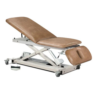 Clinton Industries 8039987 Power XL 600 Open Base Power Table with Adjustable Backrest, Drop Section & Casters 