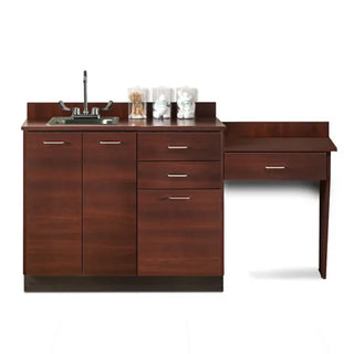 Clinton Industries 8042-99 66" Wide Base Cabinet Set with 3 Doors, 3 Drawers and Desk, Stainless Steel Sink and Chrome Faucet