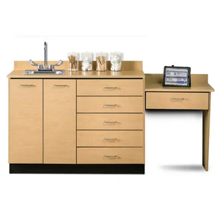 Clinton Industries 8048-99 72" Wide Base Cabinet Set with 2 Doors, 5 Drawers, Desk, and Stainless Steel Sink