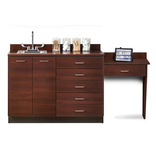 Clinton Industries 8048-99 72" Wide Base Cabinet Set with 2 Doors, 5 Drawers, Desk, and Stainless Steel Sink
