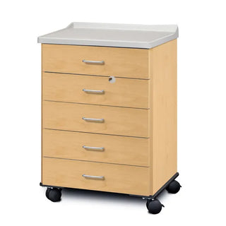 Clinton Industries 8950-A Molded Top Mobile Treatment Cabinet with 5 Drawers 