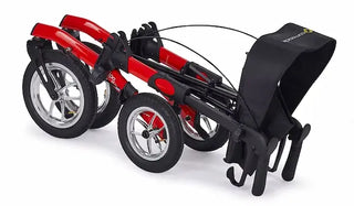 Red and black stroller accessory on a white background