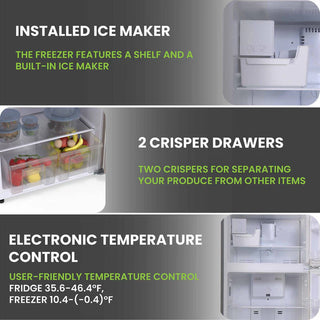 Conserv RRFI 18 C 29.5" RETRO Cream Refrigerator with Factory installed ICE MAKER