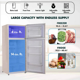 Conserv RRFI 18 C 29.5" RETRO Cream Refrigerator with Factory installed ICE MAKER