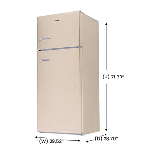 Conserv RRFI 18 C 29.5" RETRO Cream Refrigerator with Factory installed ICE MAKER