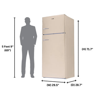 Conserv RRFI 18 C 29.5" RETRO Cream Refrigerator with Factory installed ICE MAKER