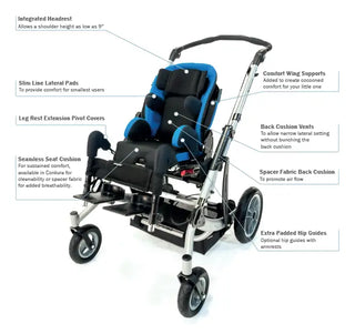 Convaid Trekker Lightweight, Reversible Seating, Tilt-in-Space Wheelchair