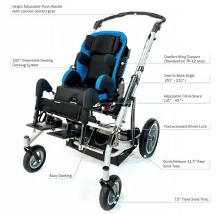 Convaid Trekker Lightweight, Reversible Seating, Tilt-in-Space Wheelchair