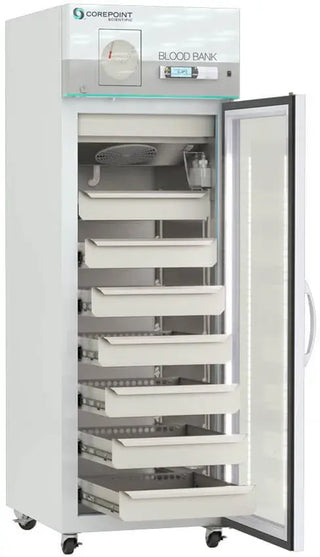Corepoint Scientific NSBR231WSGCR-0, White Diamond Series Blood Bank Refrigerator, 23 cu.ft. Glass Door