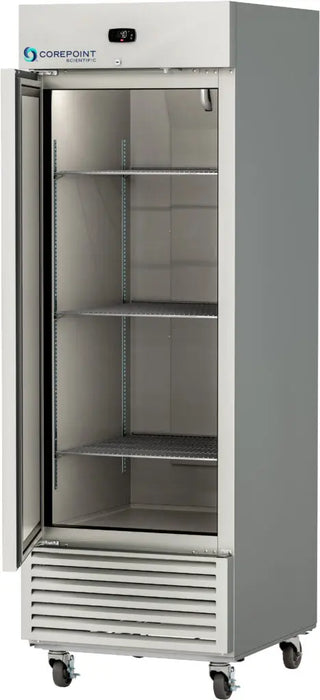 Corepoint CPS-HC-SSR-25S 27.625'' Stainless Steel Upright Refrigerator, Right or Left Hinged
