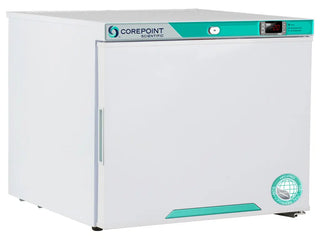 Corepoint PF021WWW/0M Countertop Freezer with a white and teal design on a white background