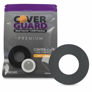 CoverGuard 101-100B CGM Overpatch for Freestyle Libre 3, Black Center-Cut Waterproof Sensor Protection (25-Count) 