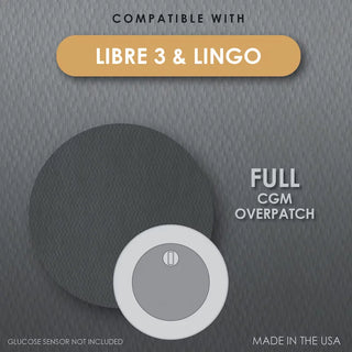 CoverGuard 101-101B CGM Overpatch for Freestyle Libre 3, Black Full Coverage Sensor Protection, Non-Adhesive Center (25-Count)