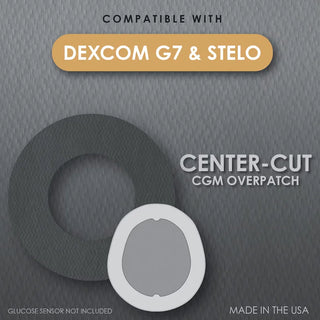 CoverGuard 101-200B CGM Overpatch for Dexcom G7 and Stelo, Black Center-Cut Waterproof Sensor Protection (25-Count)