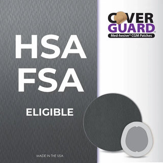 CoverGuard 101-201B CGM Overpatch for Dexcom G7 and Stelo, Black Full Coverage Sensor Protection with Non-Adhesive Center (25-Count)