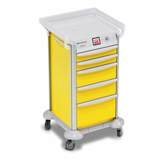 Detecto Mobile Care Series Medical Cart, Yellow, 16.5 in., Electronic Lock with Drawer Sensors