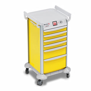Detecto Mobile Care Series Medical Cart, Yellow, 16.5 in., Electronic Lock with Drawer Sensors