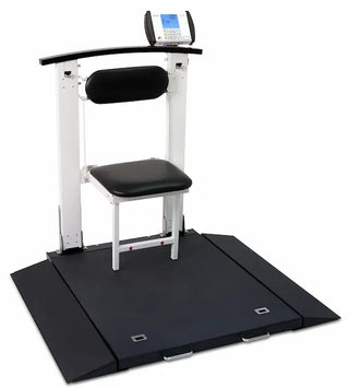 Detecto 6570 Series, Portable Wheelchair Scale – Digital, Folding Column & Seat, 1000 lb / 450 kg