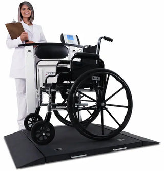Detecto 6570 Series, Portable Wheelchair Scale – Digital, Folding Column & Seat, 1000 lb / 450 kg