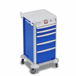 Detecto Mobile Care Series Medical Cart, 16.5 in., Electronic, Blue, 5 Drawer