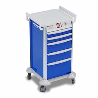 Detecto Mobile Care Series Medical Cart, 16.5 in., Electronic, Blue, 5 Drawer