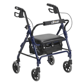 Drive DeVilbiss Healthcare 301PS 4 Wheel Junior Rollator Blue-Red Adjustable Height-Folding Aluminum Frame