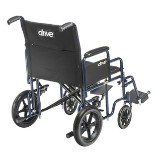 Drive Medical 10952A Bariatric Transport Wheelchair 20" Blue Frame
