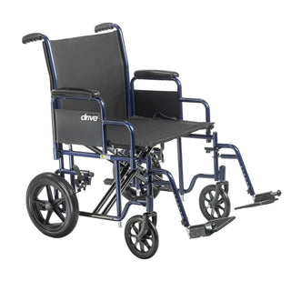Drive Medical 10952A Bariatric Transport Wheelchair 20" Blue Frame