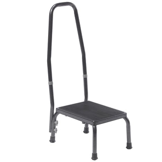 Drive Medical 13031-1SV Step Stool with Handrail Silver Vein, 300 lbs Capacity