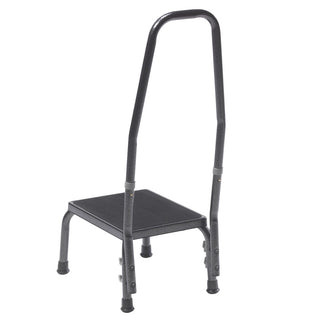 Drive Medical 13031-1SV Step Stool with Handrail Silver Vein, 300 lbs Capacity