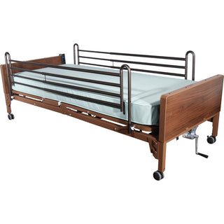Drive Medical 15001ABV Standard Telescoping Full-Length Side Rail, Brown-Vein Finish
