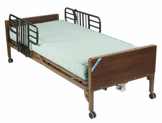 Drive Medical 15033BV-PKG-1-T Delta Ultra-Light 1000 Full-Electric Bed Package with Half Rails and TSS Mattress