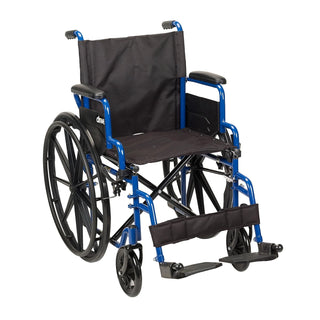Drive Medical 20951 Blue Streak Lightweight Wheelchair 18" Flip-Back Desk Arms