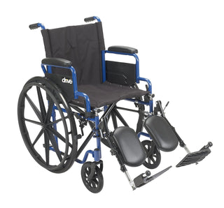 Drive Medical 20953 Blue Streak Lightweight Wheelchair 20" Flip-Back Desk Arms