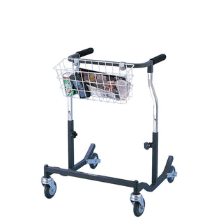 Drive Medical CE 1000 BK Adult Anterior Safety Roller Walker,  Fixed Width Silver Vein
