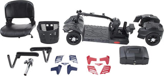 Drive Medical SCOUTLT4 Scout LT 4-Wheel Compact Travel Scooter 300 lbs Red-Blue