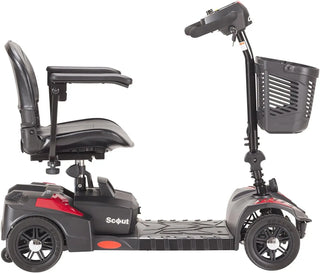 Drive Medical SCOUTLT4 Scout LT 4-Wheel Compact Travel Scooter 300 lbs Red-Blue