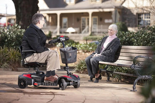 Drive Medical SCOUTLT4 Scout LT 4-Wheel Compact Travel Scooter 300 lbs Red-Blue