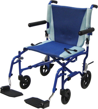 Drive Medical TS19 Lightweight Aluminum Transport Chair 19" Blue