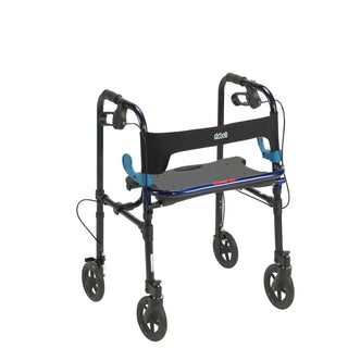 Drive DeVilbiss Healthcare 10243 Clever-Lite 4 Wheel Rollator,Blue,Adjustable Height,Aluminum